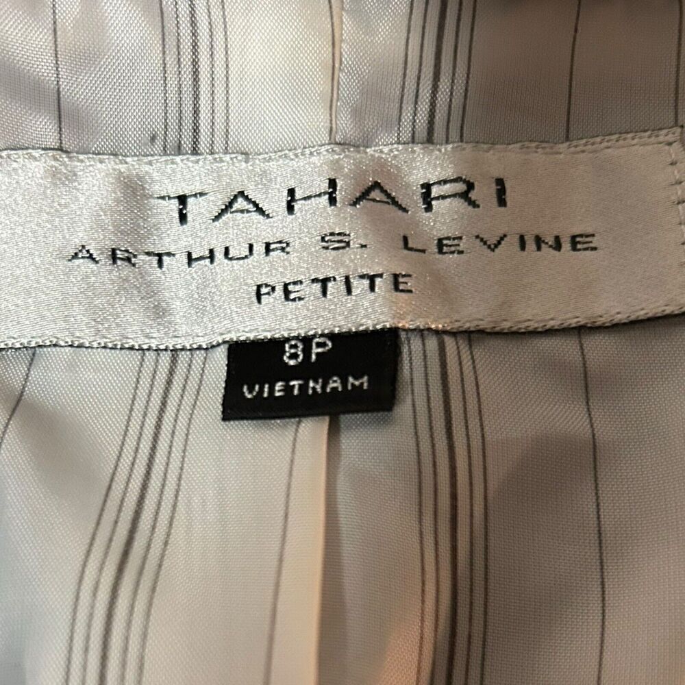 Tahari Arthur S Levine Gray Black Jacket Size 8 Petite Women Lined Blazer - Picture 6 of 16